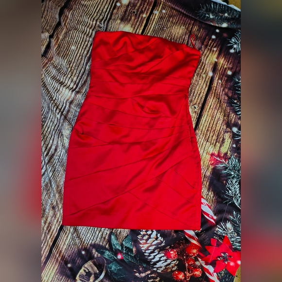 Vince Camuto Dresses & Skirts - Vince Camuto Vibrant Red Strapless Dress Sz 2
